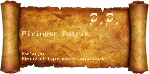 Piringer Patrik névjegykártya